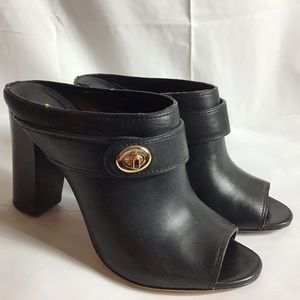 Rare Coach Slide Mule Swagger Stacked Heel Shoes
